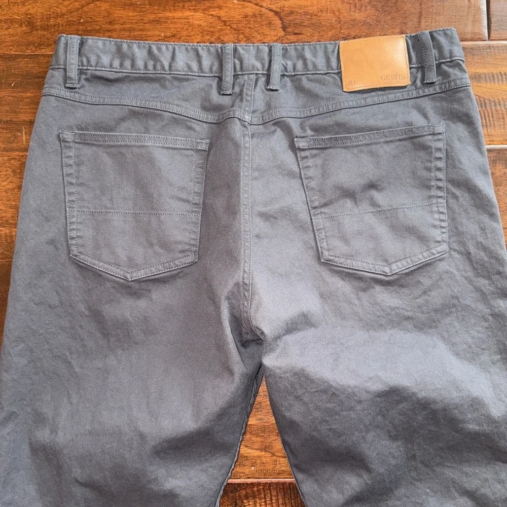 Gustin Caual Pants Button Fly 5 Pocket Size 40  Gray Straight Leg Made USA - Picture 8 of 10